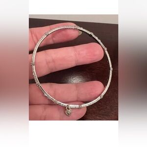 judith ripka JR sterling Silver 18k Bangle bracelet with Heart Charm